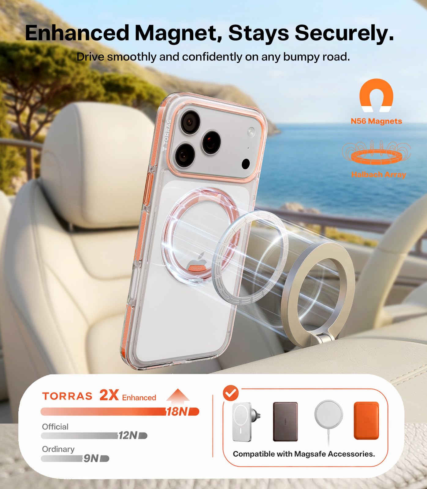 Amazon.com: TORRAS 360 Magnetic Stand for iPhone 17 Pro Case