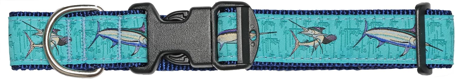 Guy Harvey Dog Collars (Pink Sea Turtle, Large 1¼ 15”-24”)