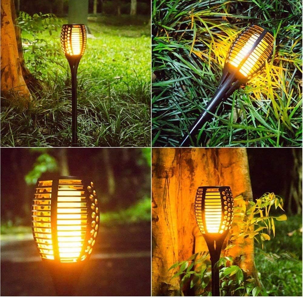 Solarfackeln Für Außen Flackernd 4er Set 80cm 96 LED IP65 Wasserdicht
