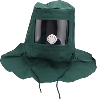 Sandblasting Helmet with Transparent Lens Breathable Dust Protection Hood for Grinding Polishing and Mild Comfortable Canvas for Enhanced Safety