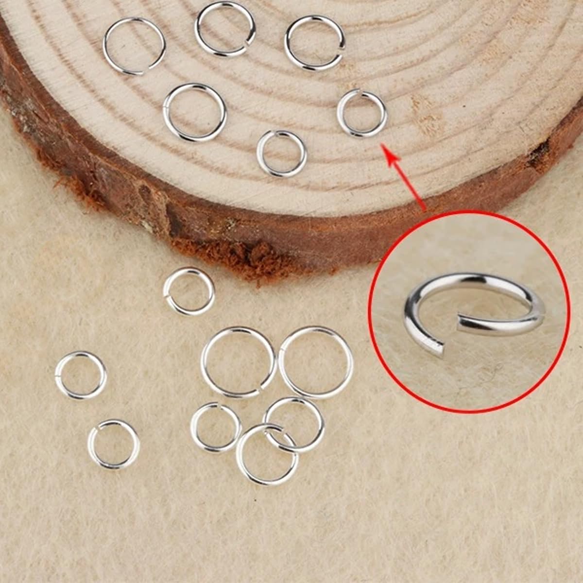 NaturSchatulle Buigringen roestvrij staal 3-8 mm bindringen, 25 stuks splitringen, verbindingsringen, ogen, knutselen, doe-het-zelf sieraden, nikkelvrij (6 mm