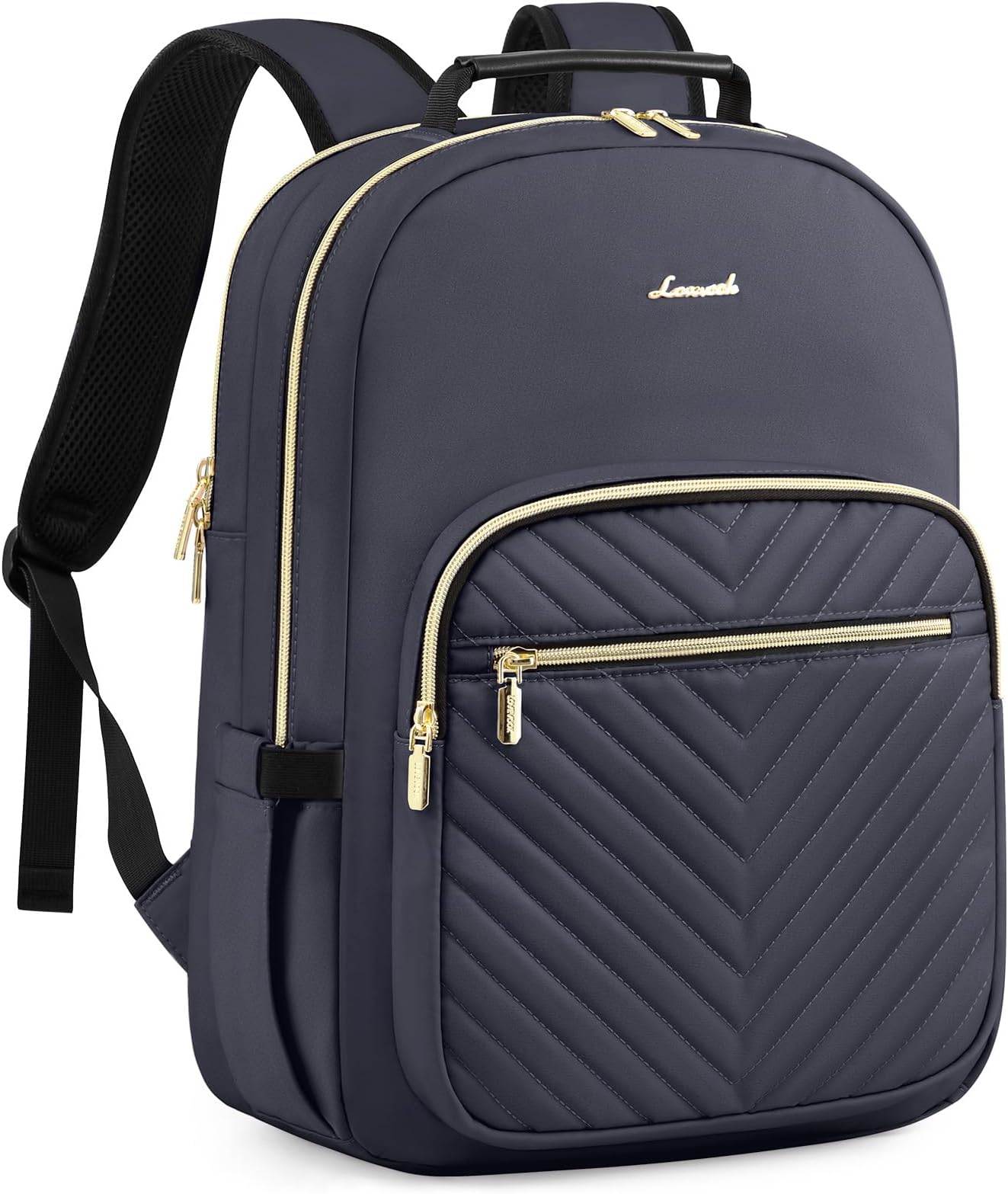 LOVEVOOK Laptop Backpack Purse for Women, Work Travel Computer Bags, College School Backpack for Student Girl, Quilted Casual Daypack with USB Port, Fit 15.6 Inch Laptop, Dark Grey