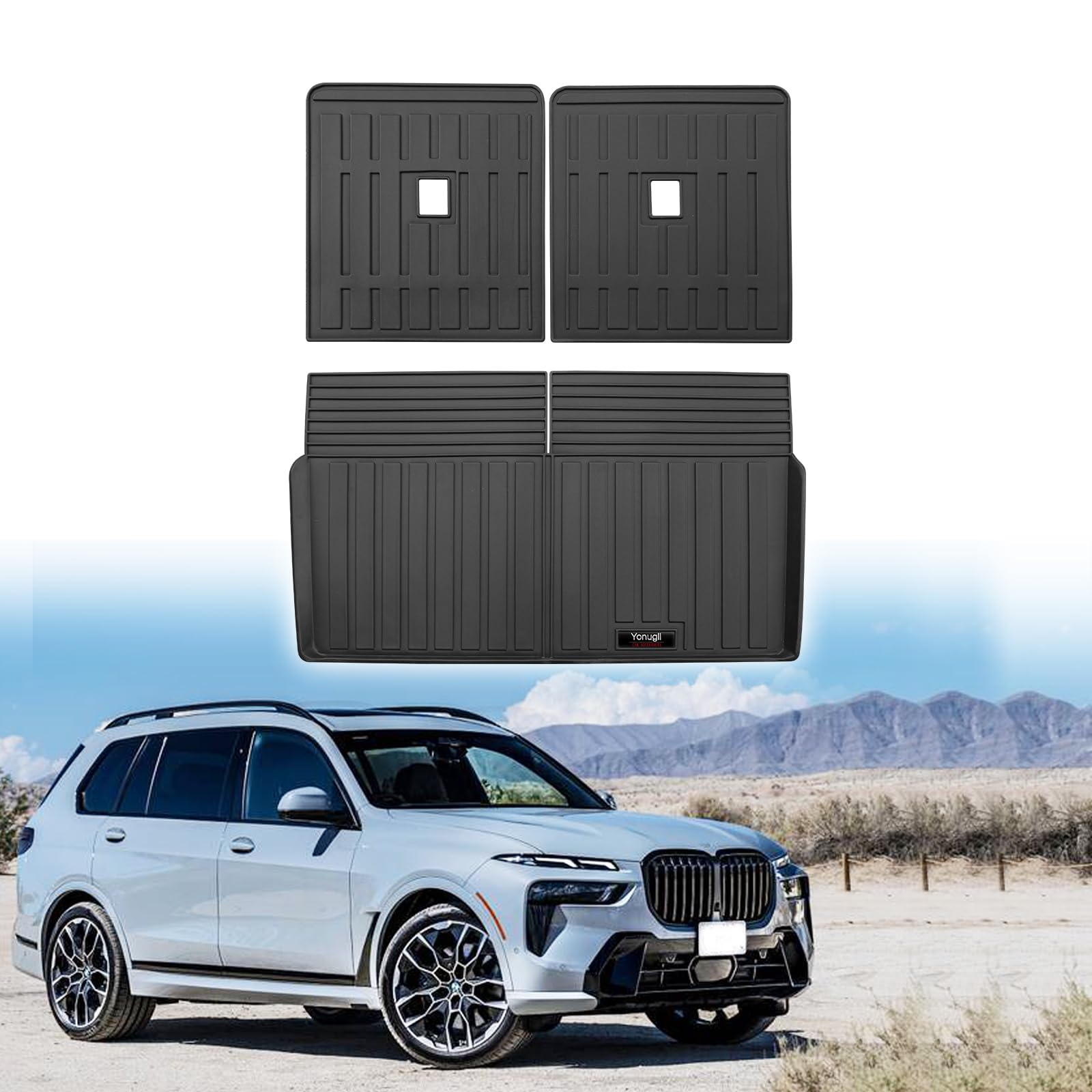 Custom for 2019-2024 2025 BMW X7 G07 Trunk Cargo Liner and 3rd Rear Seat Backrest Mats TPE Rubber All Weather G07 Accessories (Cargo Liner+Backrest Mats)