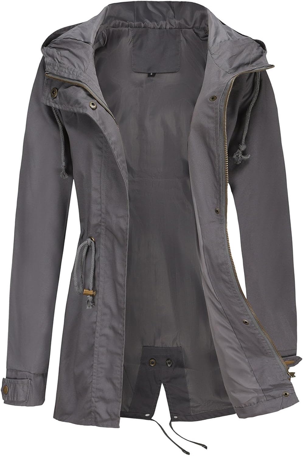 Women's Lightweight Military Anorak Raincoats Safari Hoodie Utility Drawstring Coat Windbreaker Windproof Jackets