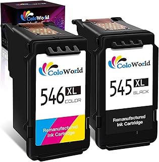 ColoWorld PG-545XL CL-546XL Black Colour Ink Cartridges Multipack for Canon Printer Cartridges 545 546 for Canon Pixma TS3351 TS3451 MX495 TR4551 TR4550 TS3450 TS3350 MG2550s TS3150 MG3050 Printer