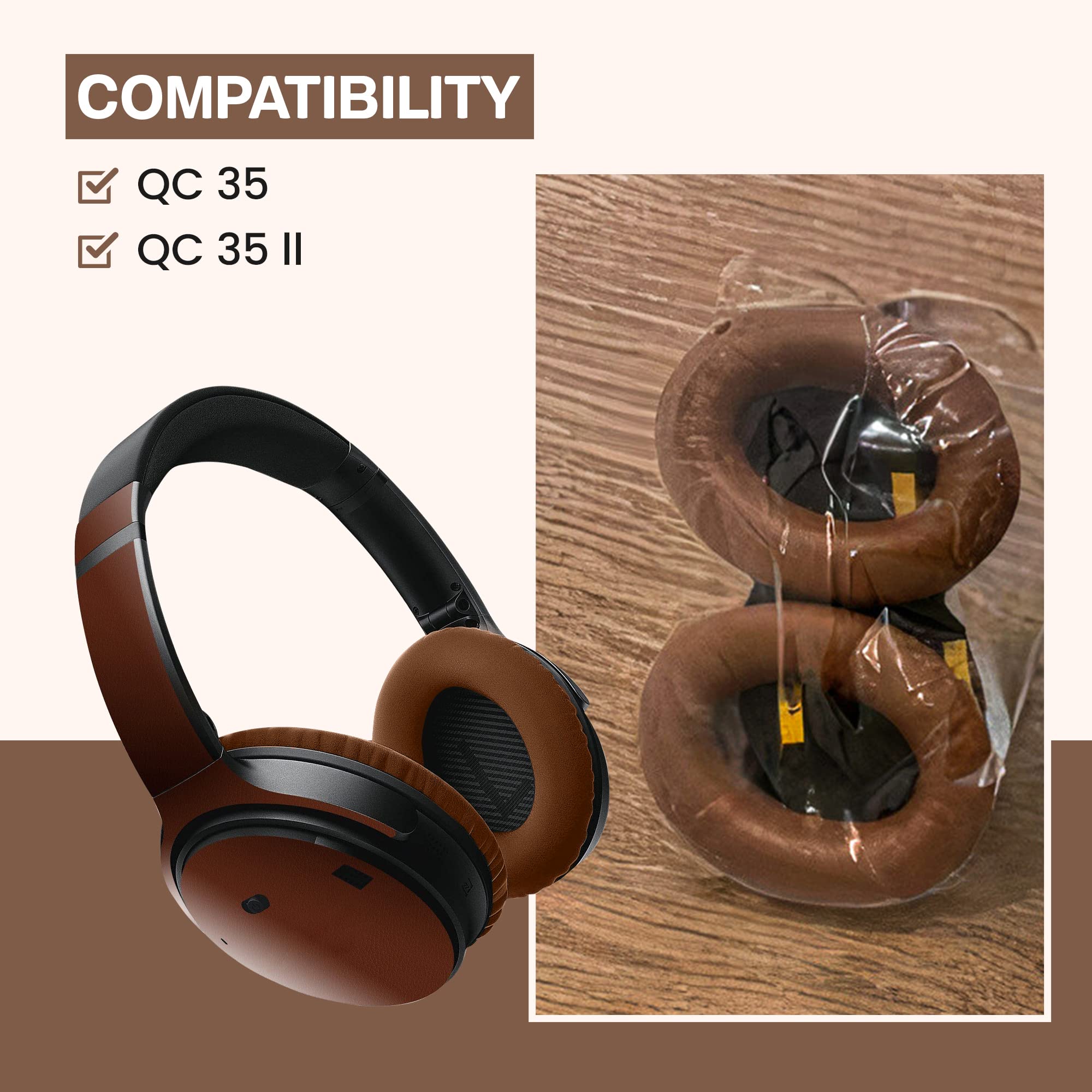 Ricambi Cuffie: 2x Cuscinetti In Spugna Kwmobile Compatibili Con Bose QuietComfort 35/35II/25/15/QC35