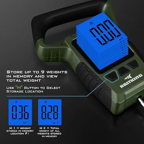 Miniatura 23 de KastKing Báscula de pescado, báscula digital flotante impermeable WideView, pantalla LCD grande de 2.5 pulgadas, capacidad de 110 libras, multimodo