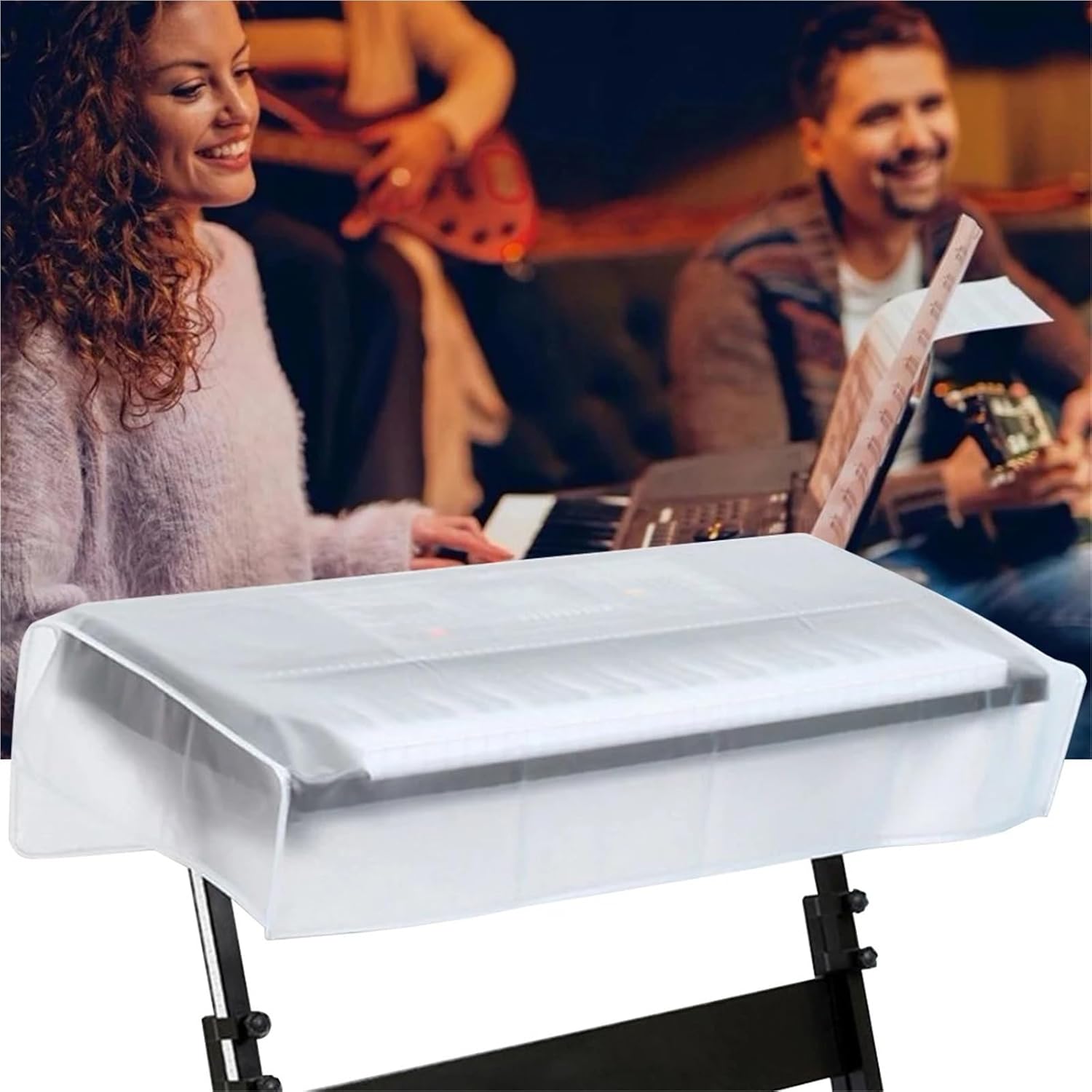 Electric Piano Cover 61 Keys/88 Keys Electronic Piano Cover Translucent Digital Piano Electronics Keyboard Cover Piano Dust Protection Case
