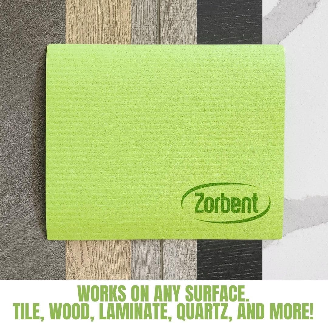 Zorbent Super Absorbent Towels 10 Pack, Green, Reusable Paper Towel Alternative, Lint Free Cleaning Cloth for Kitchen, Gym, Shoes, Travel, & Camping, Multipurpose Damp Duster, Spill & Mess Cleaner