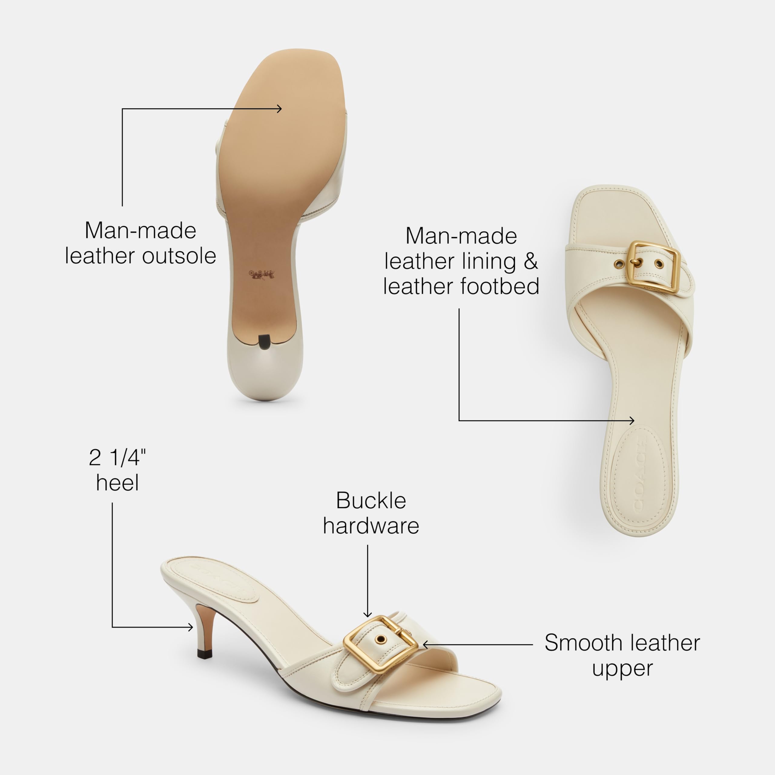 Coach Women's Margot Sandal Platform: 9.5 Chalk