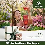 Kingsyard Glass Hummingbird Feeders for Outdoors, 24 oz Hummingbird Nectar Feeder for Garden Decorations with 6 Feeding Ports, Ant Moat Included, Gifts for Women Mom, Easy to Clean & Refill