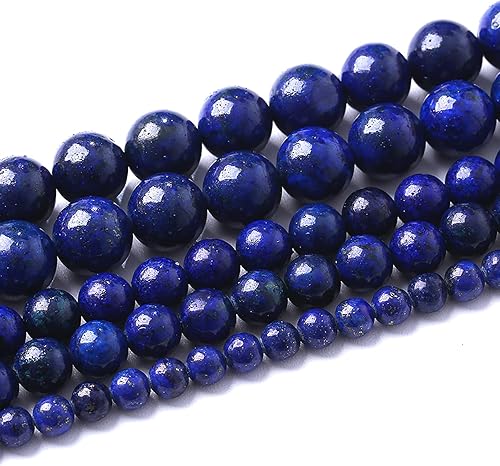 Miniatura 2 de 36 cuentas de piedra natural de 0.394 in (0.394 in), piedra de lapislázuli, cristal de piedra curativa con energía para curación de joyas,
