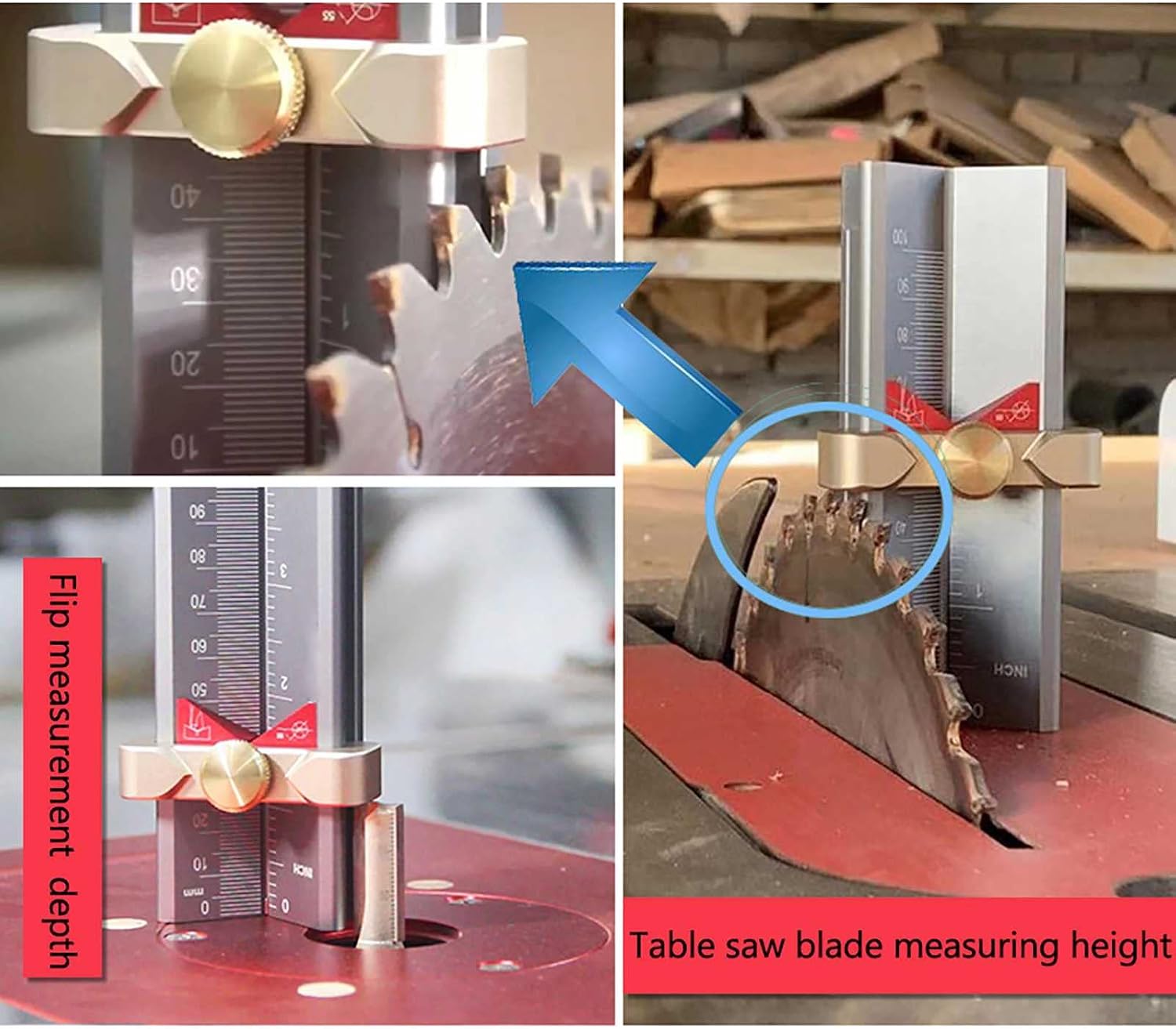 Woodworking Locator Drill Bit Positioning Height Gauge Multifunctional Table Saw Measuring Tool Drilling Guide Locator Puncher for Woodworking Tools