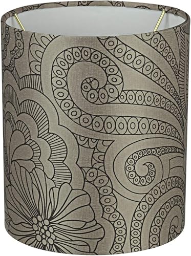 Miniatura 7 de Aspen Creative 58500A, Drum Uno - Pantalla para lámpara, marrón oscuro, parte superior de 6.5 pulgadas x 6.5 pulgadas inferior x 7.5 pulgadas de