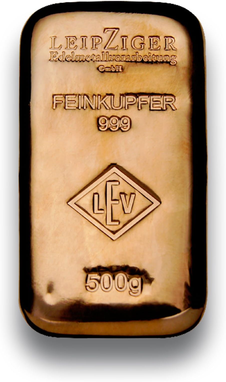 Florsol Copper Bar - 500g - Poured - Leipzig Precious Metals Processing - Copper 999/1000