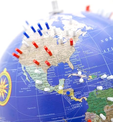 Miniatura 7 de Bullseye Office Globo magnético único para el aula del mundo, esfera magnética de pie de 10 pulgadas para escritorio de oficina o aula, globo