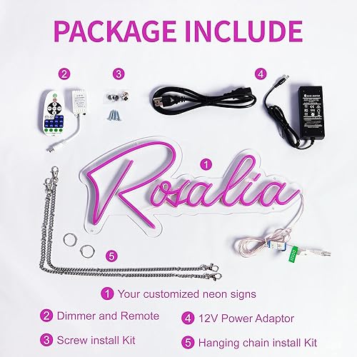 Miniatura 3 de FIREOCITY - Letreros de luces LED de neón, personalizables, para fiesta, boda, cumpleaños, hogar, dormitorio, uso en interiores, varios tamaños,