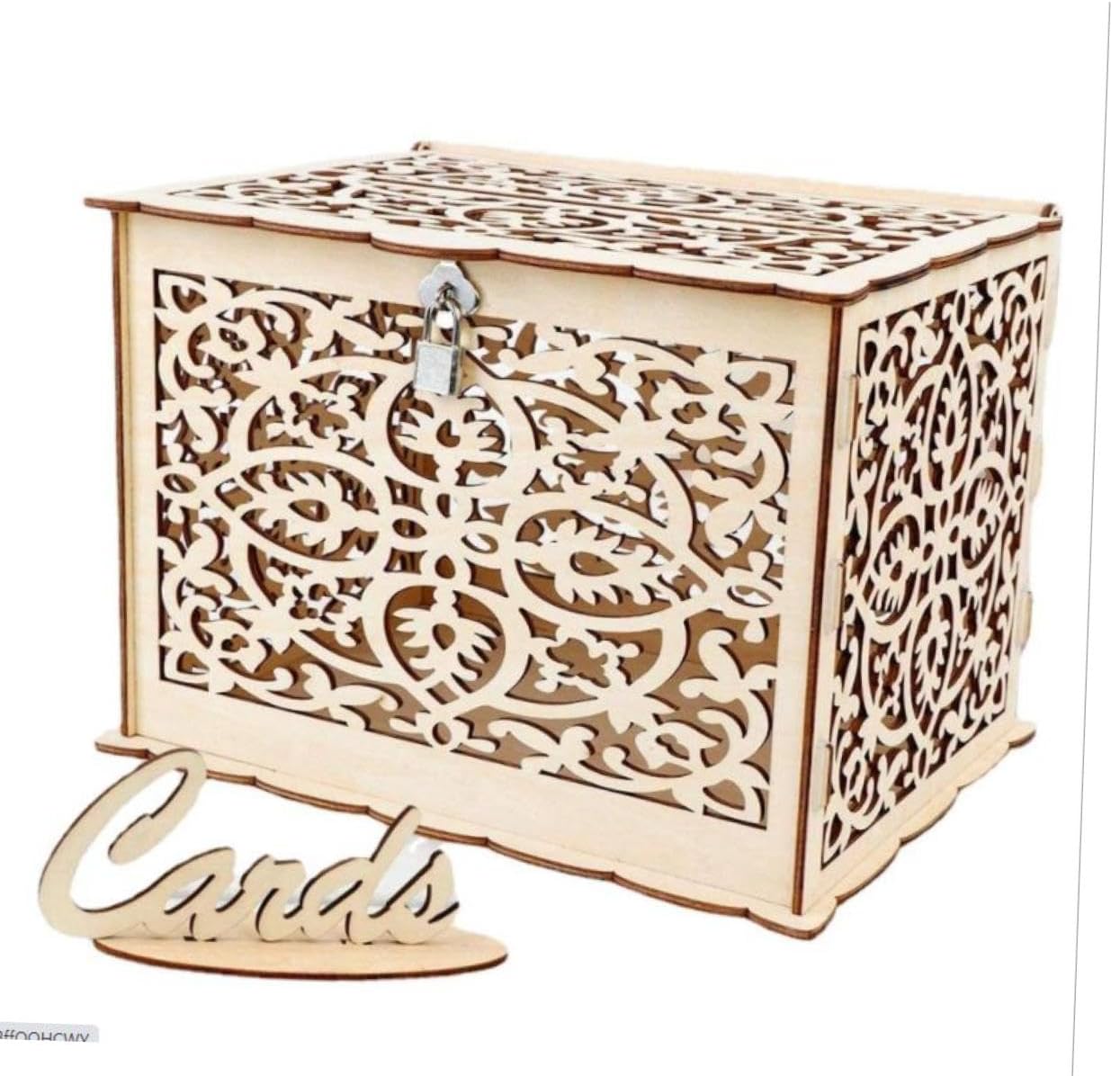 BESPORTBLE Wedding Cards Box Large Rustic Wood Card Holder Money Envelope Box for Wedding Reception Party Decoration