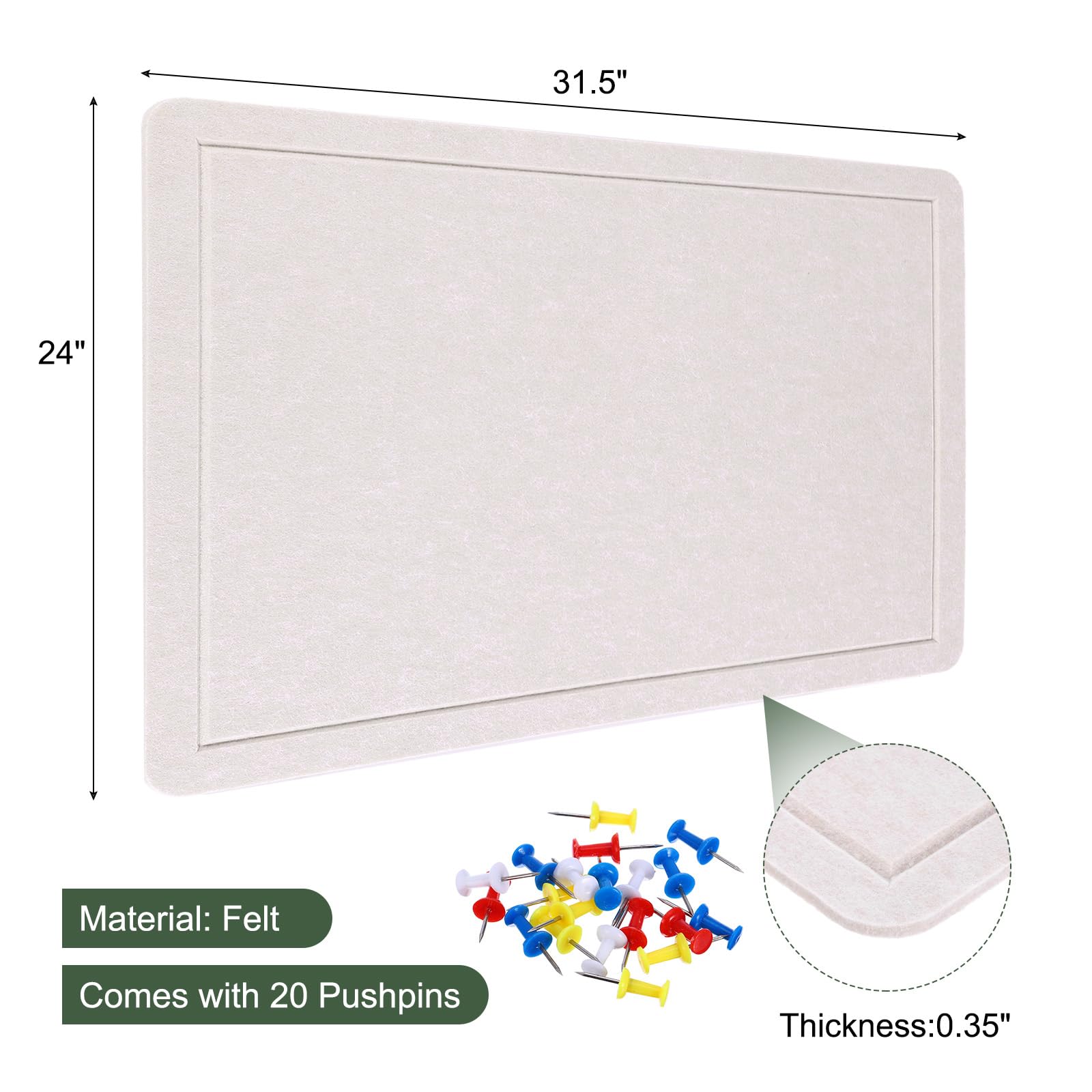 YOKIVE Filz Pinnwand 31.5 x 24 Zoll Falbare Dekorative Steckbrett Selbstklebende Filz Kork Pinnwand Mit 20 Reißzwecken Ideal Für Wand Fotoanzeige Notizzettel Planer Hell Kamel