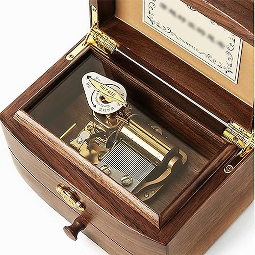 Miniatura 8 de SOFTALK Caja de música de madera de 30 notas cajas musicales coleccionables hermosa melodía regalo de cumpleaños de Navidad caja de música de doble