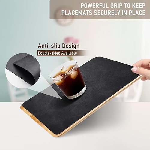 Miniatura 5 de UnivoColors - Juego de 8 manteles individuales de piel sintética con patrón de piel de vaca lavada, resistentes al calor, impermeables, lavables