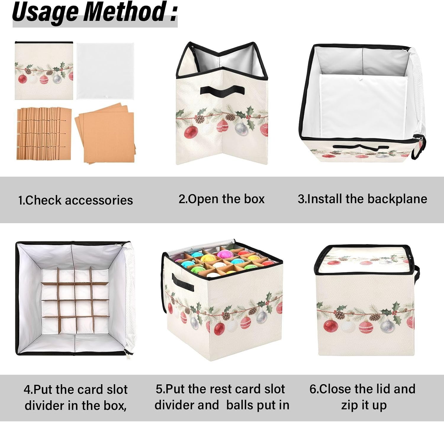 susiyo Christmas Decor Hanging Balls Christmas Ornament Storage Box for Holiday Decoration Organizer