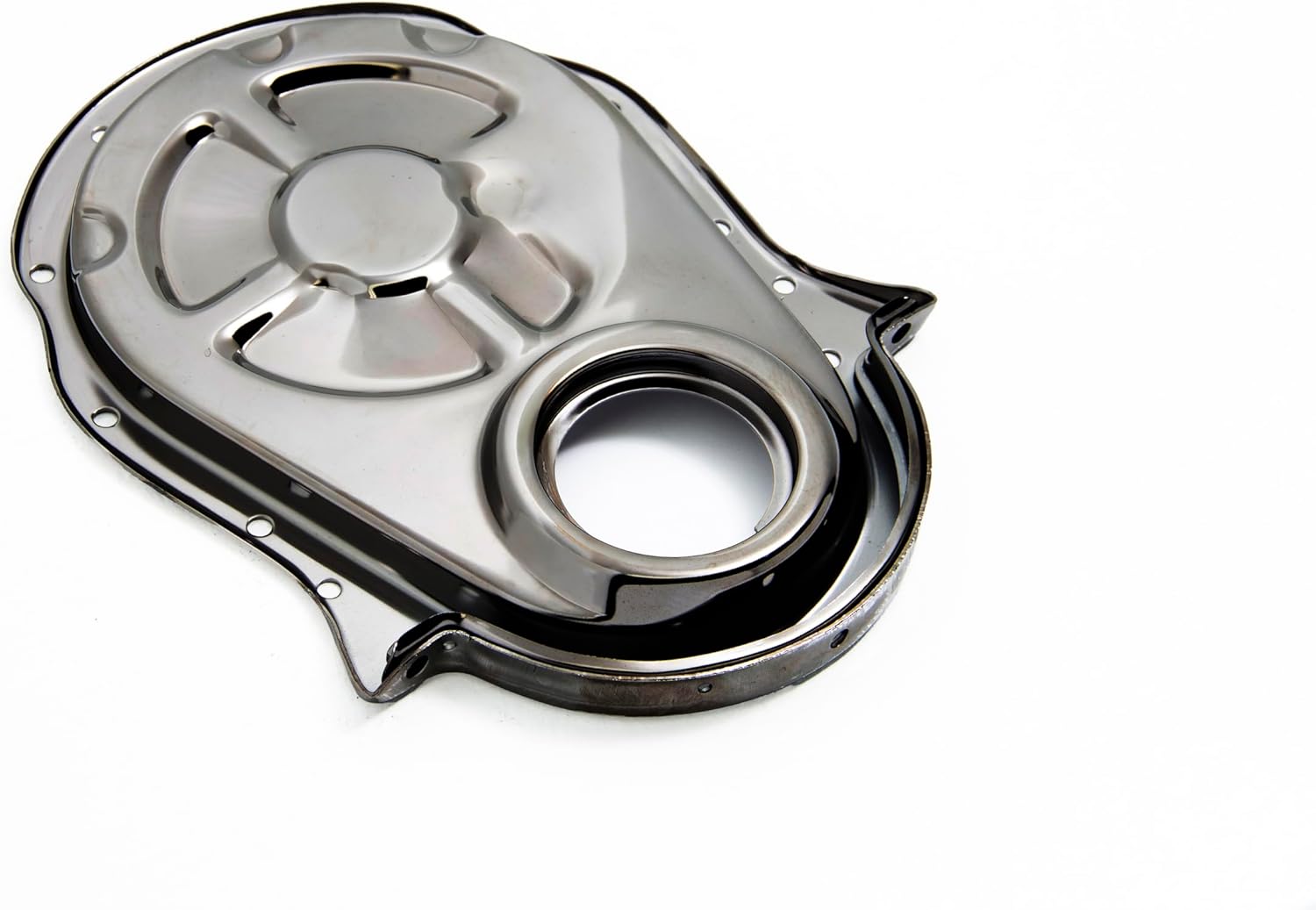 1966-90 CHEVY BIG BLOCK 396-402-427-454 STEEL TIMING CHAIN COVER - BLACK CHROME