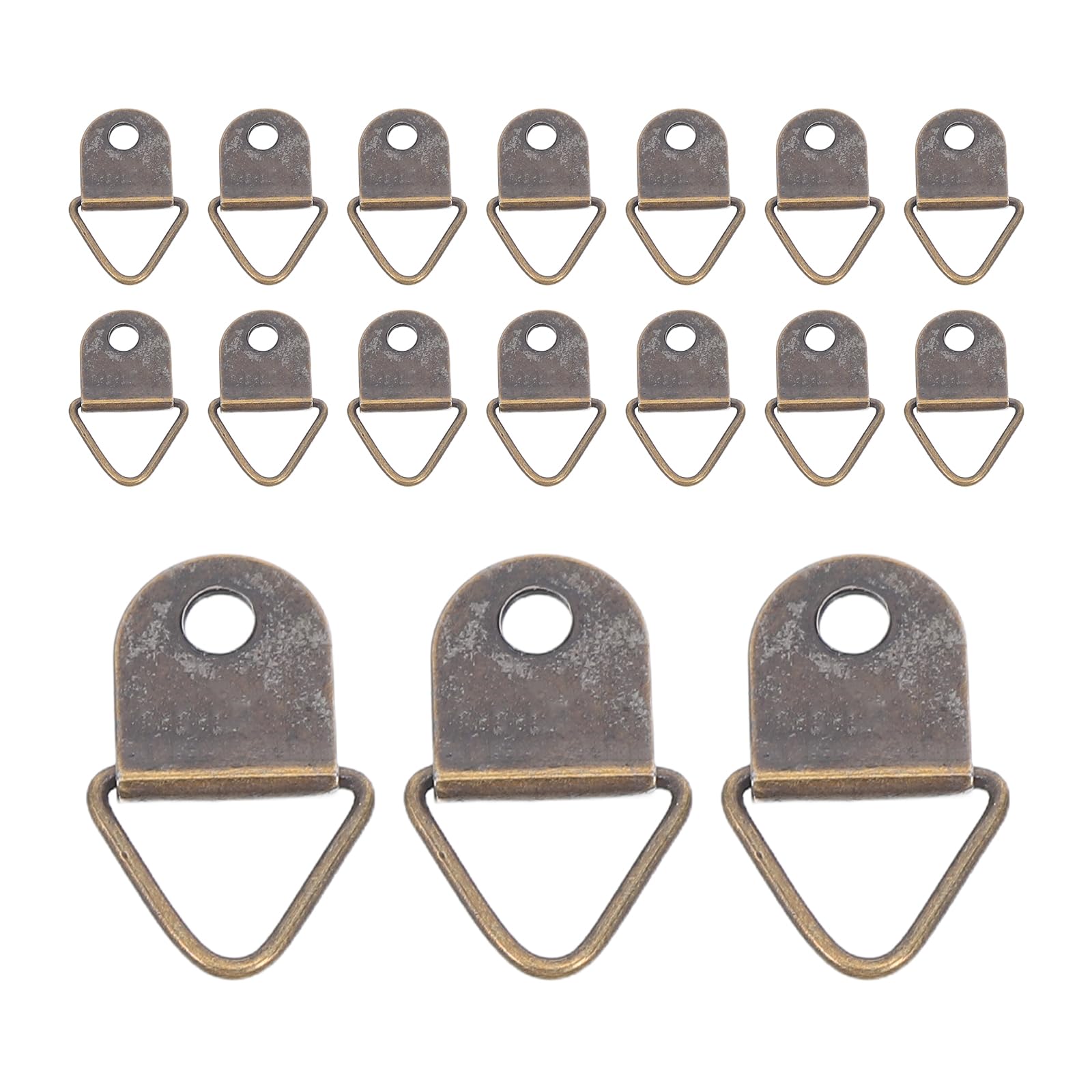 Perchas para cuadros con diseño triangular de metal verde antiguo y alta resistencia de soporte