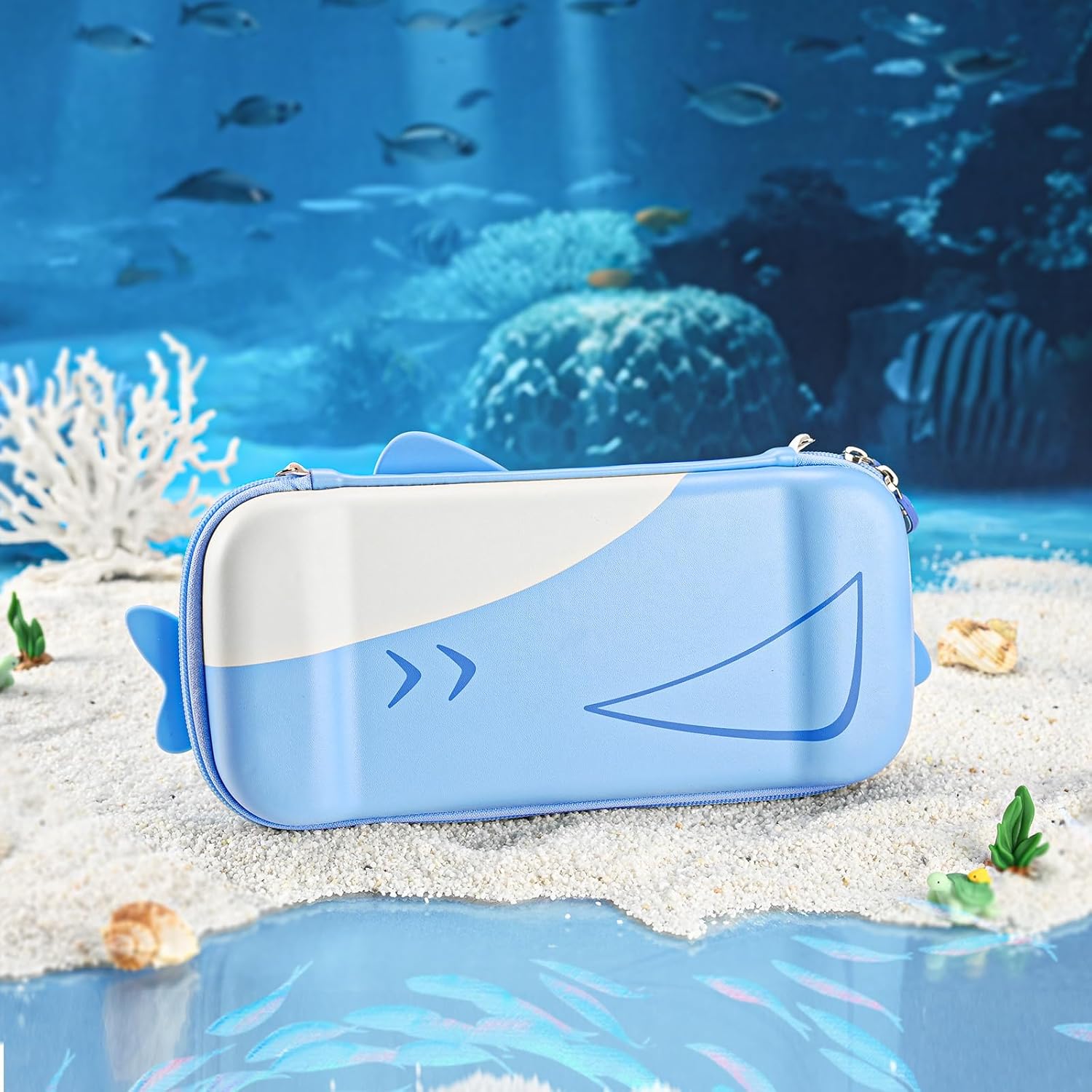 GeekShare Portable Carrying Case Compatible with Switch 2 (2025), Hard Storage Bag with 12 Game Card Slots, Cute Travel Case for Switch 2 Console and Accessories, Shark - Image 7