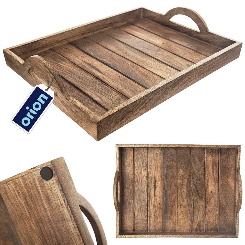 Plateau de service en bois mangue 40,5 x 30,5 cm