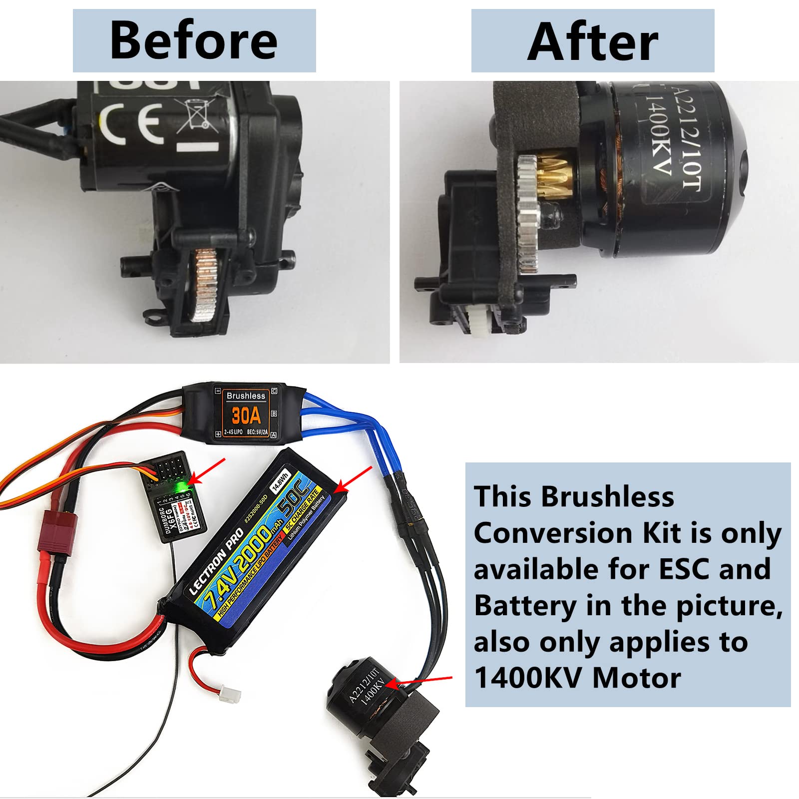 Hot Racing GRM18A06 Aluminum Adjustable 16-30T Motor Mount Grom
