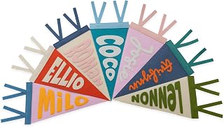 Personalized Name Pennant for Nursery Room Decor | Baby Boy Girl Name Nursery Flag | Baby Name Banner Blag Wall Hanging