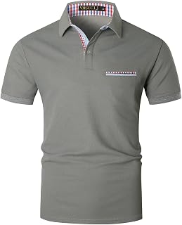 Men's Polo Shirt Fine Essentials Slim Colorful Stripes Elegant Golf Sports T-Shirt