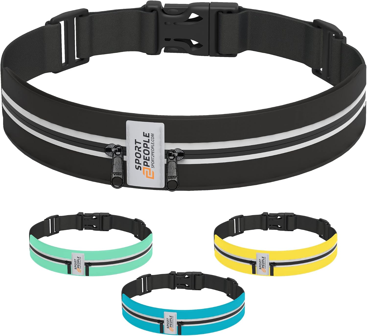 sport2people Running Belt for Men & Women, Phone Holder for Running, Reflective Running Gear, Running Fanny Pack, Cell Phone Holder, Running Waist Packs, Money Belt, Travel Belt
