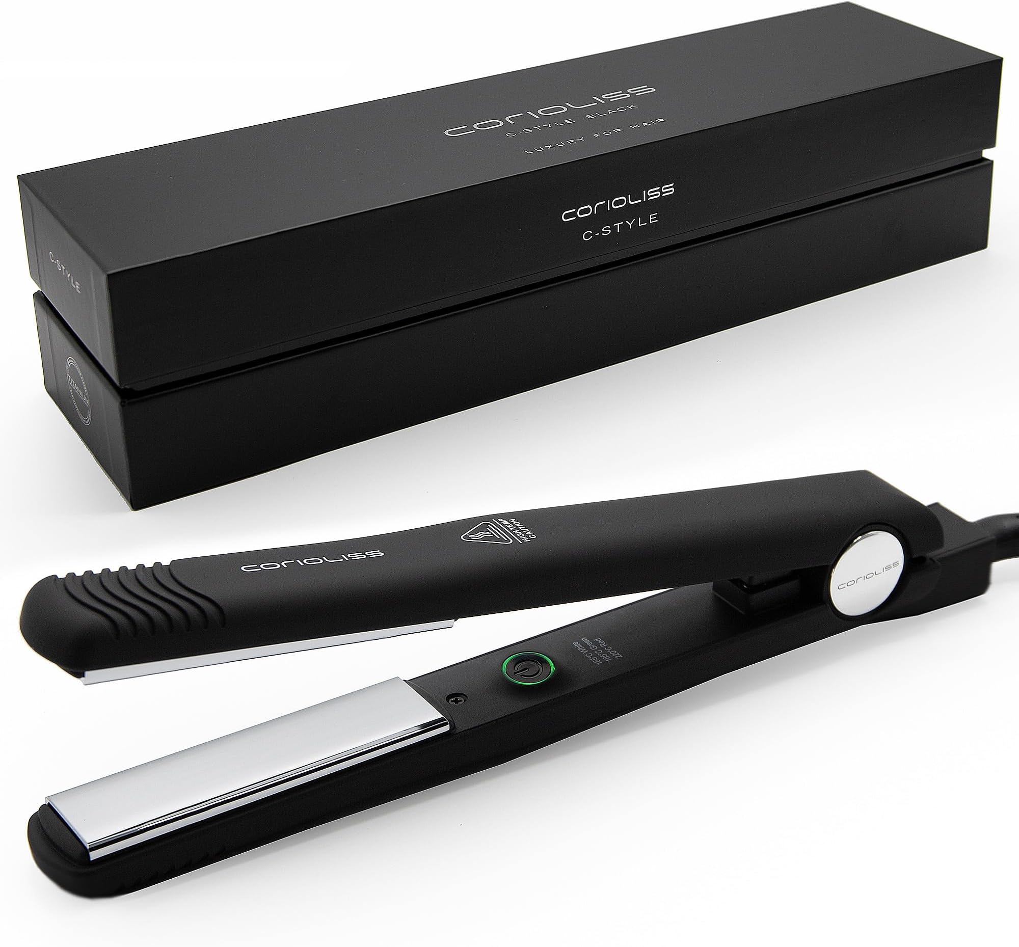 Corioliss C Style | Hair Straightener for Women | Titanium Plate for Fine Hair | Professional Iron with Temperature Control (Black Soft Touch)