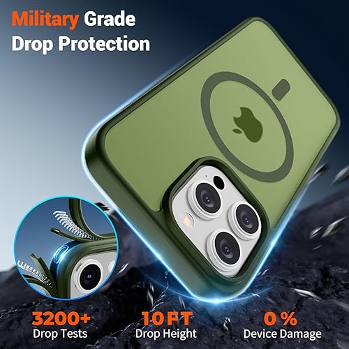 Miniatura 39 de SUPFINE Funda magnética para iPhone 11 (compatible con MagSafe) (protección contra caídas de grado militar), translúcida mate a prueba de golpes