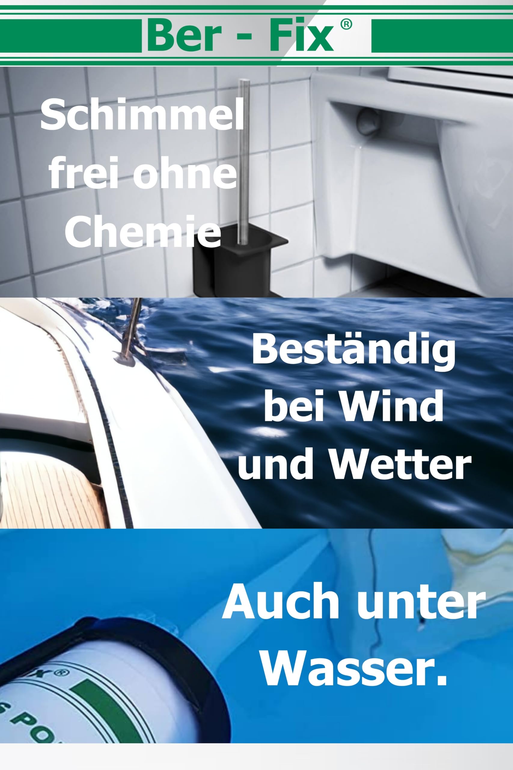 Ber-Fix MS Polymer Weiß Sanitär Fuge 12er Pack | MS Polymerkleber Weiß Sanitär Fuge 12er Pack: elastischer Kleb- und Dichtstoff
