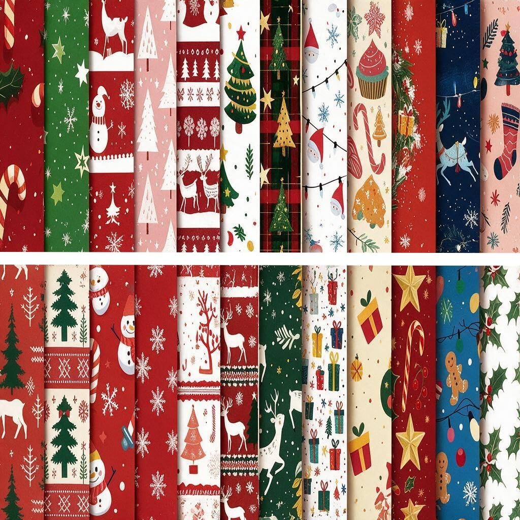 Christmas Scrapbook Paper​ 24 Sheets Patterned Paper​ (Christmas) — image 1