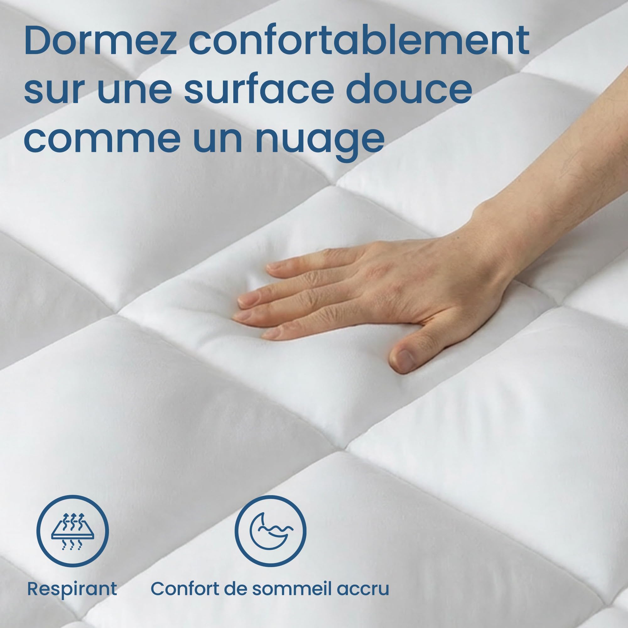 BedStory Surmatelas 140 x 190cm Blanc, surmatelas Ultra-Doux avec Poches Profondes, protège-Matelas Lavable en Machine, adapté aux Matelas jusqu'à 40 cm d'épaisseur