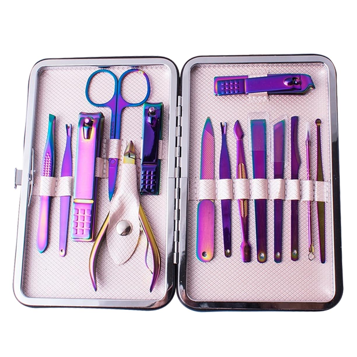 Set di Tagliaunghie Professionale 15 Pezzi in Acciaio Inossidabile | Strumenti per Manicure, Uso Salone e Casa, Design Ergonomico, Limatura e Rifinitura delle Unghie