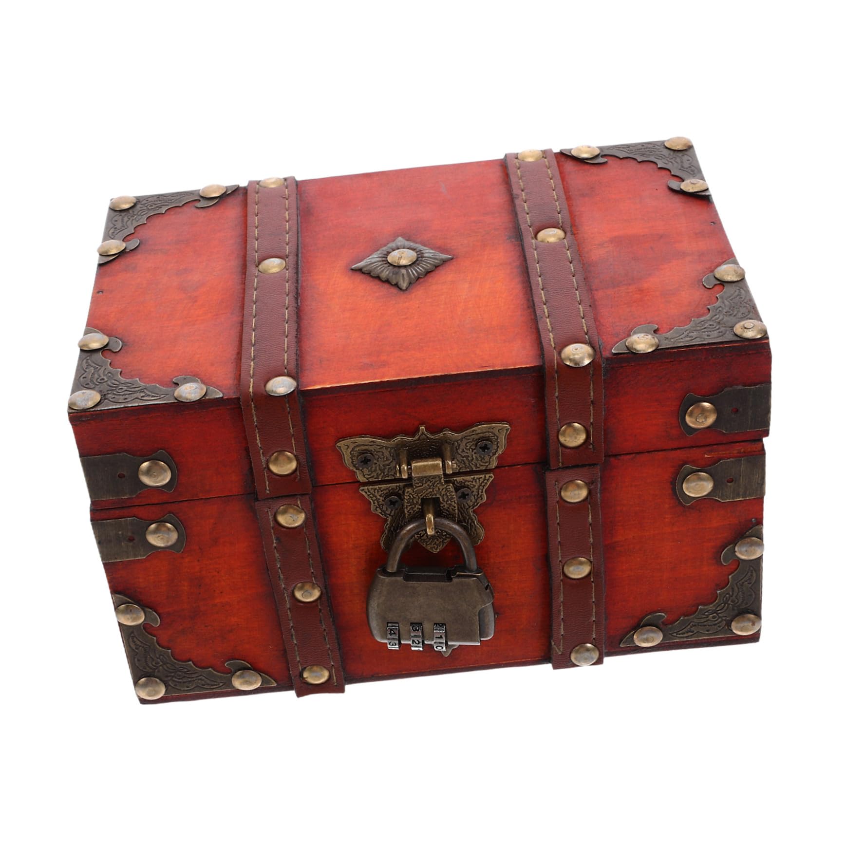Boîte à souvenirs vintage en bois rustique déco anniversaire pirate
