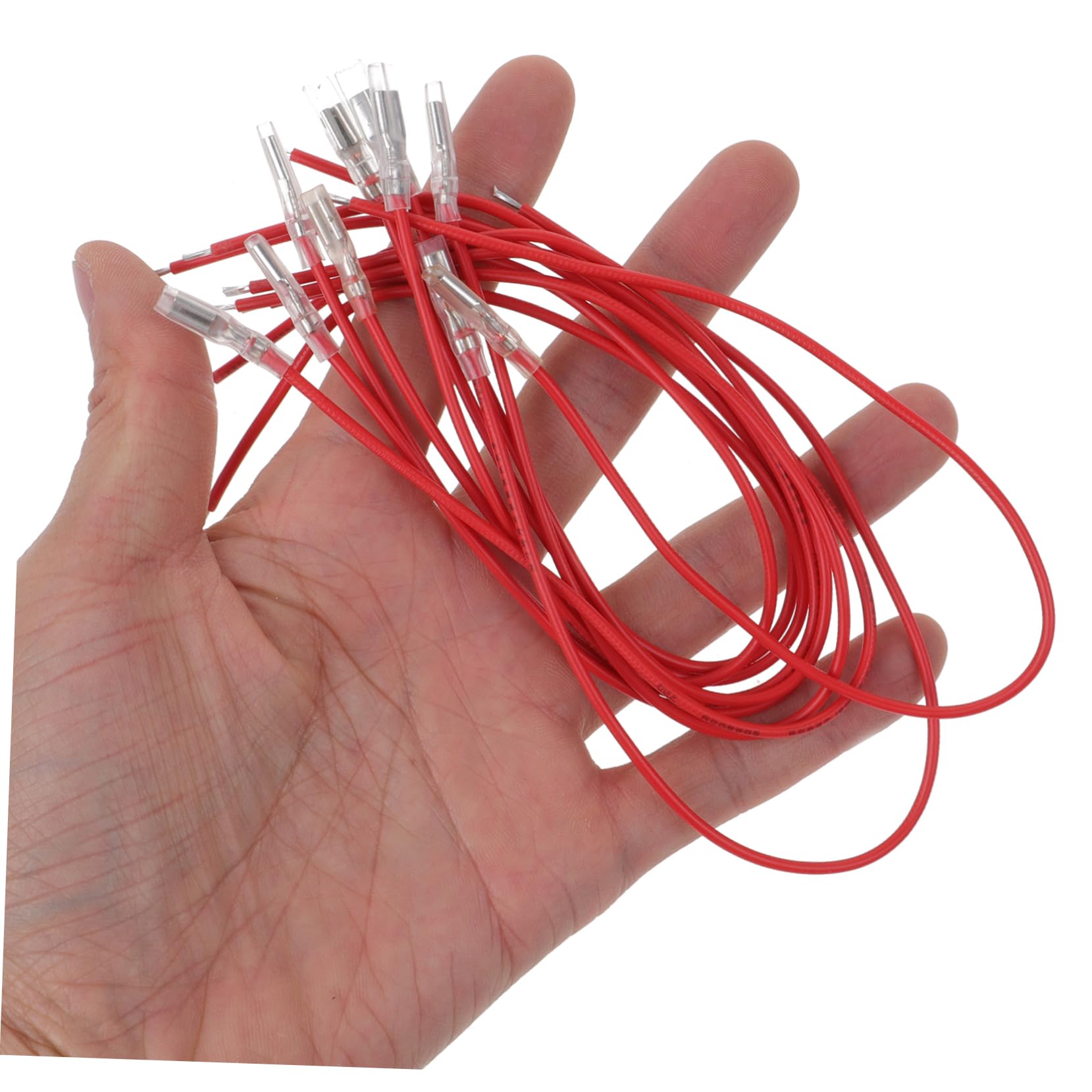 Cabilock 10Pcs Insulated Spade Quick Splice Terminals with Wire Single Head Connector for Automotive Wiring and Electrical Projects