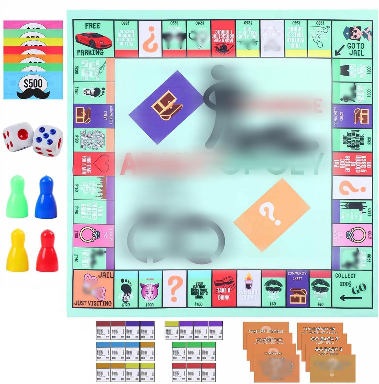 Couple Adultopoly Board Game, Couple Games for Date Night