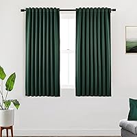 Vista 59 de SHINELAND Cortinas opacas de 102 pulgadas para sala de estar, cortinas opacas con pestaña trasera de 102 pulgadas de largo para dormitorio