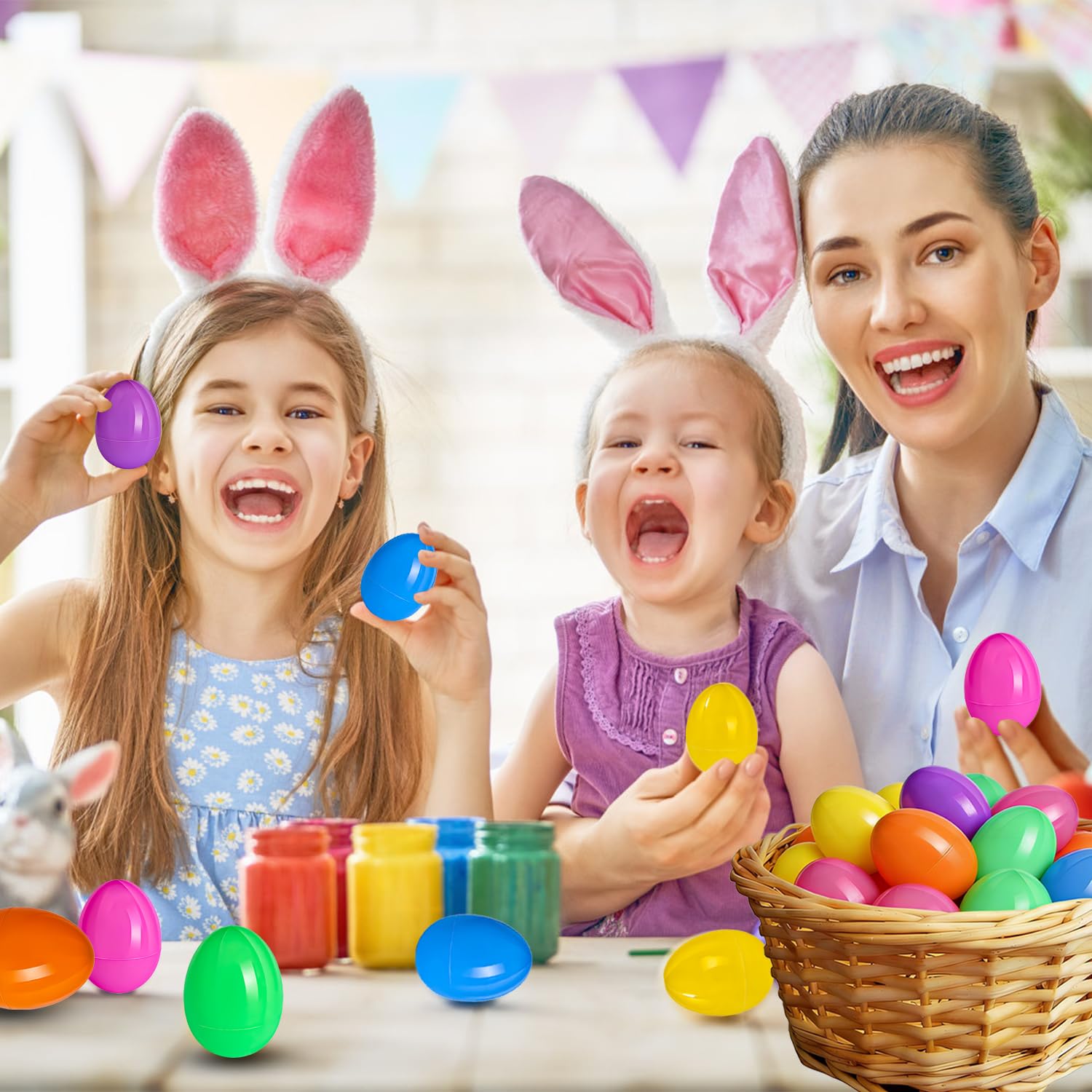 50 uova di Pasqua da riempire, uova di Pasqua in plastica da riempire, regali di Pasqua per bambini, uova di Pasqua vuote per sorprese e piccoli regali per bambini