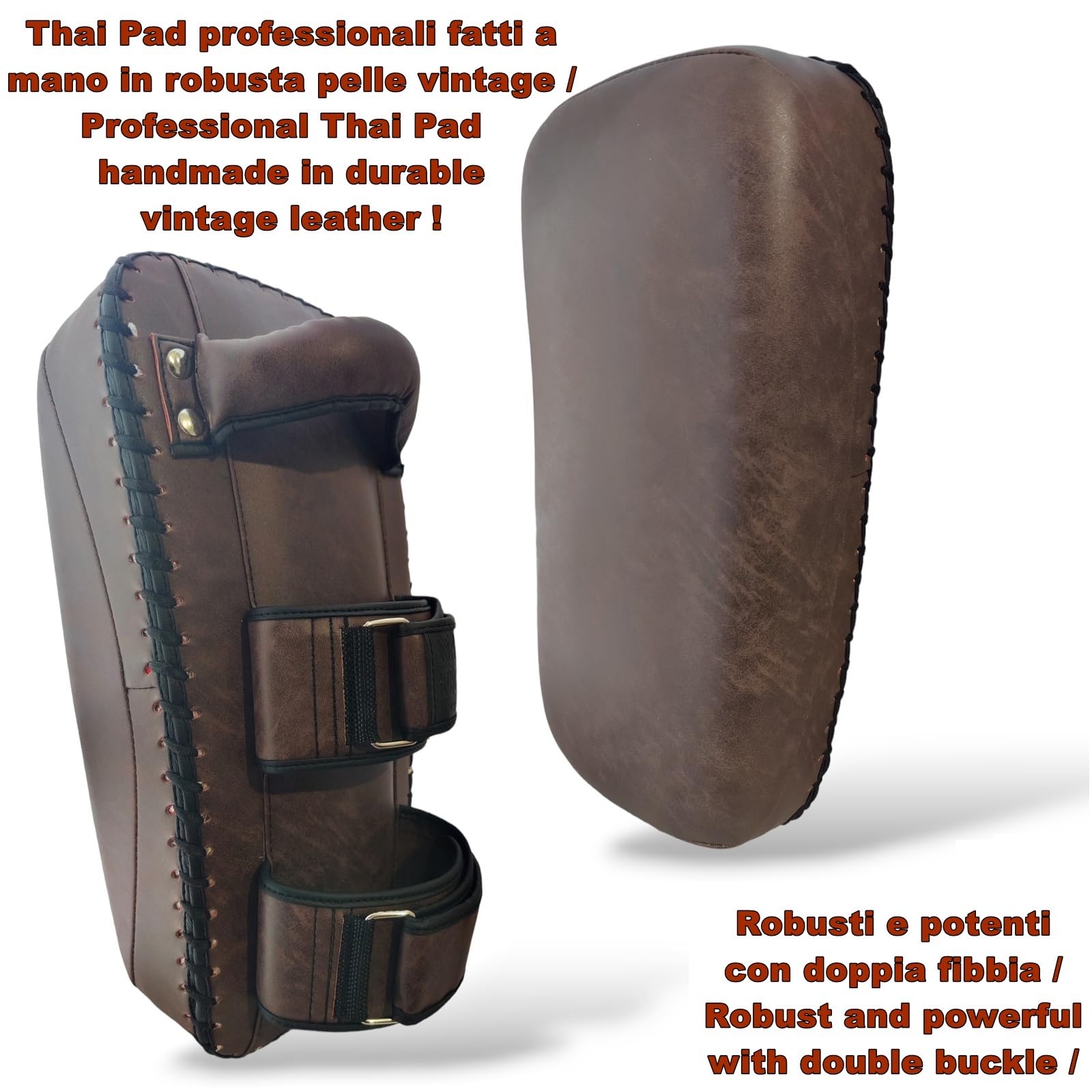 colpitore pao Scudo Thai Pad Curvo Pesante in Pelle Vintage Retro Style di Microfibra con Imbottitura in Gel per Allenamento MMA Muay Thai Kick Boxe Arti Marziali