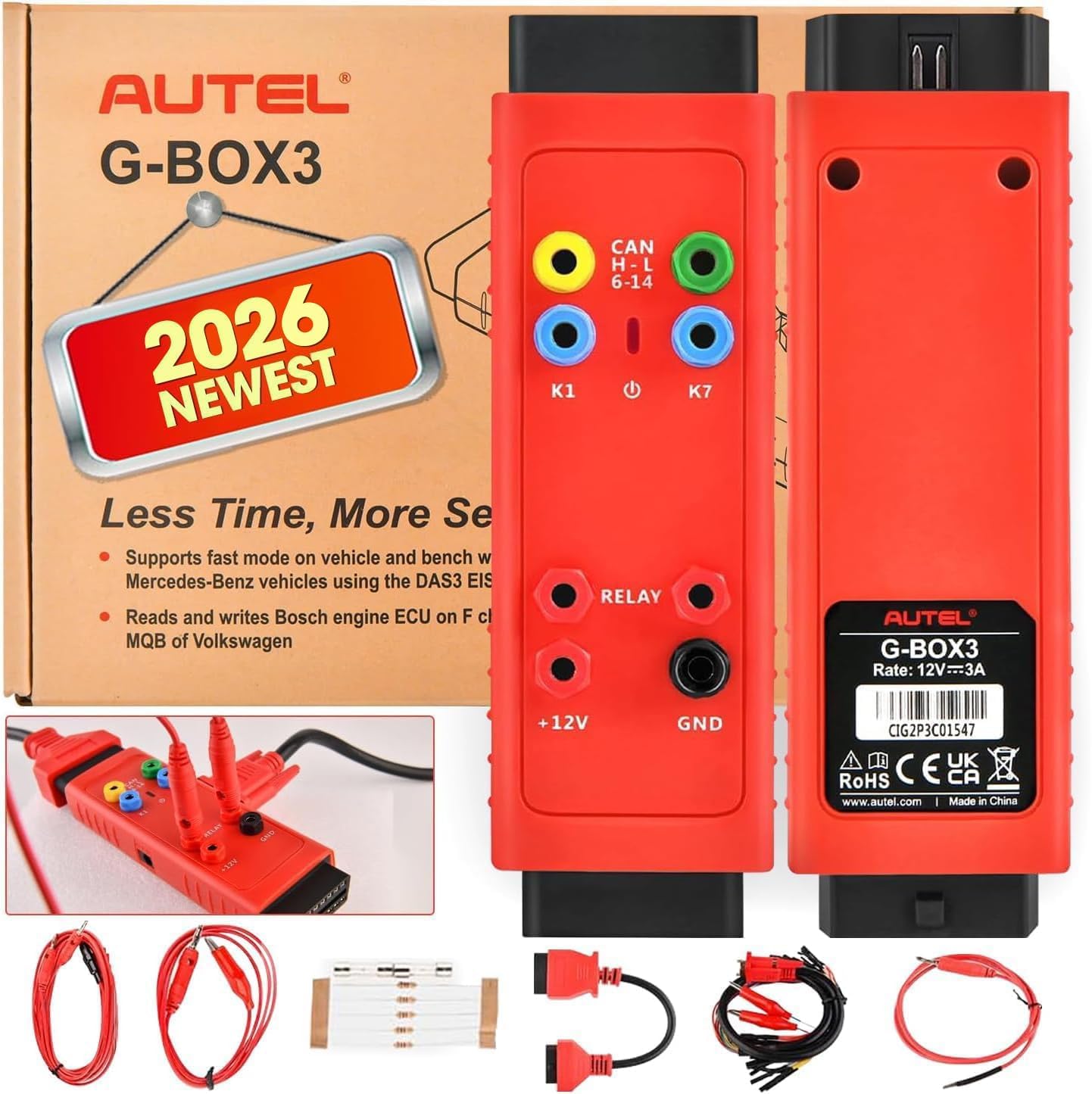 Autel G-BOX3 Accessory Tool Adapter, 2026 Upgraded of Gox2 G-BOX2, Gbox3 Adapter for Mercedes-Benz/for BMW, Works W/MaxiIM IM508(S) + XP400, IM608 PRO II, IM608S II, IM608 PRO 2 Scanner