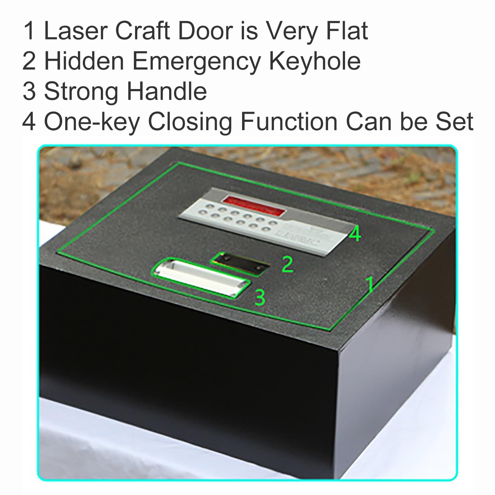 Cassaforte da Pavimento Safe con Chiave Cassetta di Sicurezza Cassaforte da Armadio per Hotel, Ufficio, Casa(40x35x18cm/16x14x7in)