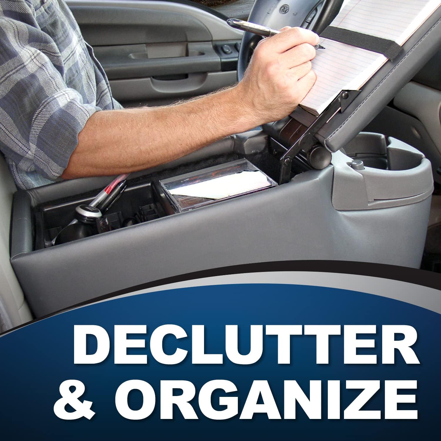 🔥 Hоt Dеаlѕ Pilot Automotive Pilot 124809 Universal Truck Seat/Bench Contractor Center Console Business Organizer and Storage with Adjustable Cup Holders, Clip Board, and Padded Top Lid for Armrest, Gray