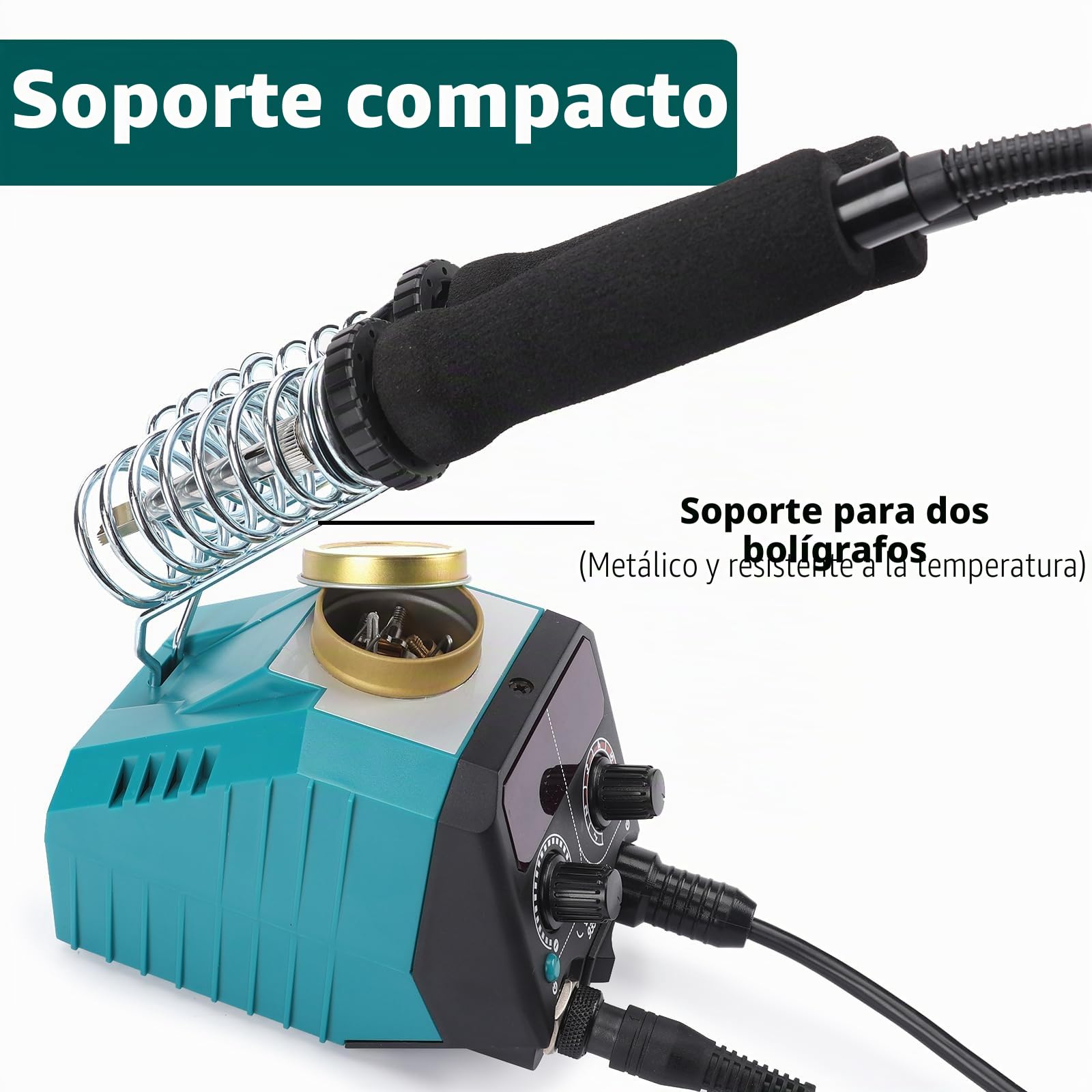 YIHUA 939D-VII pirograbador de madera- Kit de bquemador de madera - Estación 2 en 1 Punto Sólido 200-480°C (con pantalla de temperatura) / Punto de Alambre 250-750°C con 23 Puntas, 25 Puntos Sólidos